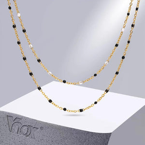 Gold Beads Chain Choker Necklace for Women