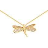 925 Silver Dragonfly Zircon Necklace Clavicle Chain Light Fine Jewelry