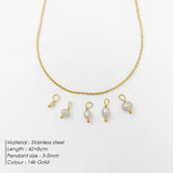 eManco Stainless Steel 5PCS Pearl Necklace DIY Irregular Chain Birthday Gift