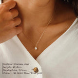 eManco Stainless Steel 5PCS Pearl Necklace DIY Irregular Chain Birthday Gift