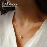 eManco Stainless Steel 5PCS Pearl Necklace DIY Irregular Chain Birthday Gift