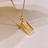 Small Bars Bricks Pendant Necklaces for Women