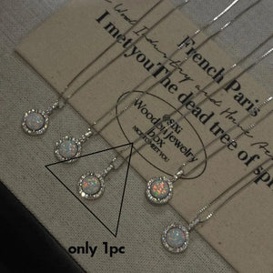 925 Sterling Opal Zircon Sweet Choker Banquet Jewelry