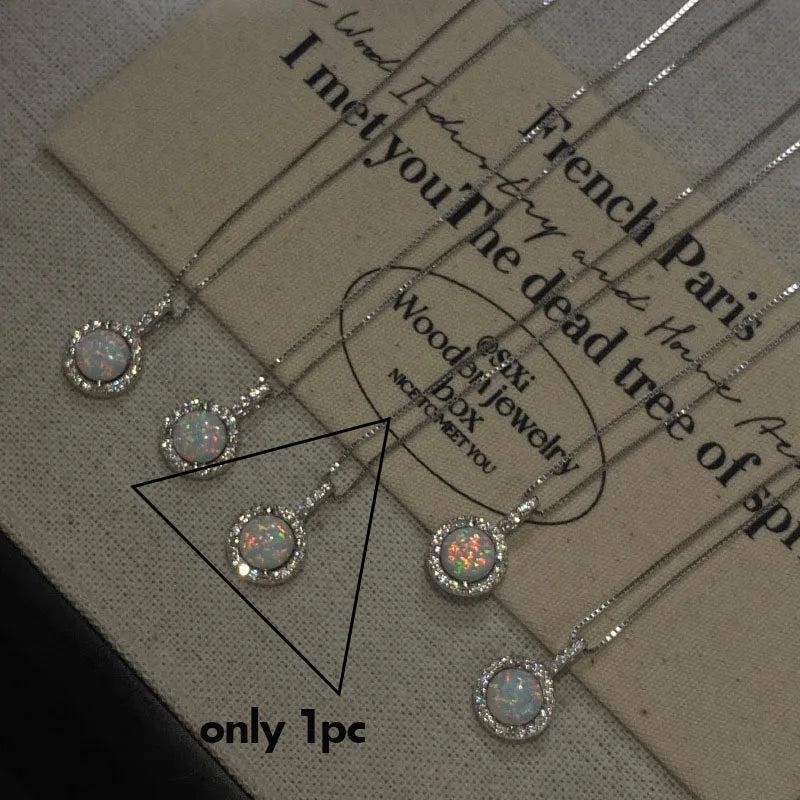 925 Sterling Opal Zircon Sweet Choker Banquet Jewelry