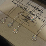 925 Sterling Opal Zircon Sweet Choker Banquet Jewelry