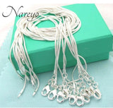925 Silver Chain 1mm Snake Necklace - 5 Pcs/Batch (16-30 Inches)