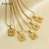 Letter Pendant Necklaces 18K Plated Stainless Steel Jewelry
