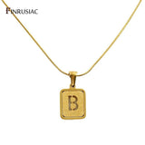 Letter Pendant Necklaces 18K Plated Stainless Steel Jewelry