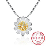 925 Silver Daisy Flower Necklace Jewelry