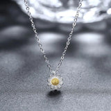 925 Silver Daisy Flower Necklace Jewelry
