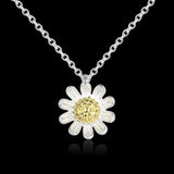 925 Silver Daisy Flower Necklace Jewelry