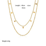Stylish Tassel Sequin Double Layered Titanium Steel Necklace