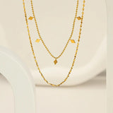 Stylish Tassel Sequin Double Layered Titanium Steel Necklace