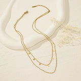 Stylish Tassel Sequin Double Layered Titanium Steel Necklace