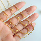 Stylish Tassel Sequin Double Layered Titanium Steel Necklace