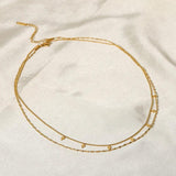 Stylish Tassel Sequin Double Layered Titanium Steel Necklace