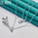 925 Silver Eiffel Tower Pendant Necklace Paris Jewelry