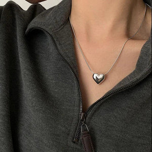 925 Silver Necklace Vintage Love Heart Pendant Party Jewelry