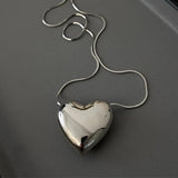 925 Silver Necklace Vintage Love Heart Pendant Party Jewelry