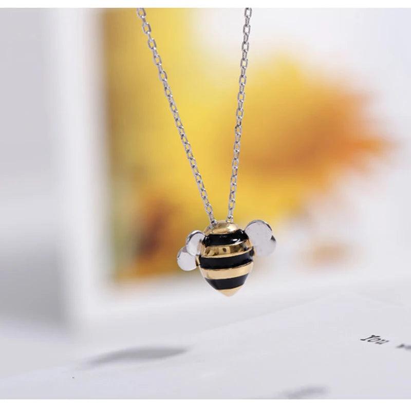 925 Silver Bee Creative Necklace for Women