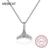 925 Sterling Silver Whale Dolphin Mermaid Tail Necklace Choker