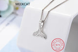 925 Sterling Silver Whale Dolphin Mermaid Tail Necklace Choker