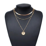925 Silver 3-Layer Necklace with Snake Chain Ball Pendant for Women