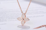 Glitter 4-Leaf Clover Sterling Silver Necklace Pendant for Women