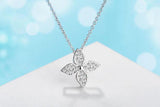 Glitter 4-Leaf Clover Sterling Silver Necklace Pendant for Women