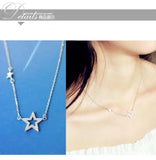 925 Silver Star Zircon Necklace Pendant
