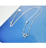 925 Silver Star Zircon Necklace Pendant