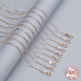 925 Silver Singapore Chain Necklace for Woman 40+5/40/45cm