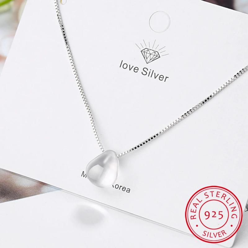 925 Silver Mermaid Tears Necklace Crystal Jewelry