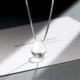 925 Silver Mermaid Tears Necklace Crystal Jewelry