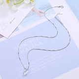 925 Silver Mermaid Tears Necklace Crystal Jewelry