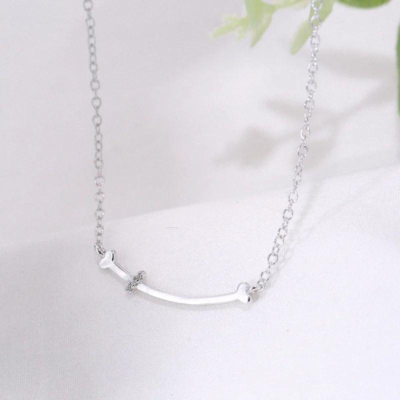 925 Silver Zircon Bone Necklace Pendant for Women