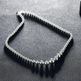 925 Silver Smooth Beads Necklace Classic Wedding Jewelry