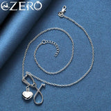 925 Silver Chain Stethoscope/Heart Pendant Necklace 18-Inch for Wedding Party
