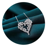 Micro Pave Zircon Heart Necklace for Women