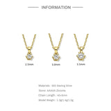 925 Silver Zircon Pendant Necklace for Women Wedding Jewelry