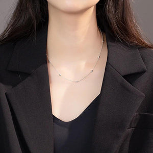 925 Silver Choker Glam Collarbone Chain Birthday Party Gift