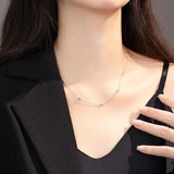 925 Silver Choker Glam Collarbone Chain Birthday Party Gift