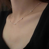 925 Silver Choker Glam Collarbone Chain Birthday Party Gift
