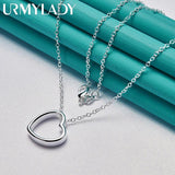 925 Silver Heart Pendant Necklace For Women Wedding Party Gift