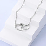 925 Sterling Silver Double Love Buckle Necklace Women's Anniversary Jewelry