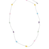 925 Silver Glaze Candy Colour Necklace Women Vintage Jewelry