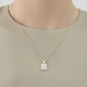 925 Silver Shell Geometry Necklace for Women Girl Gift Minimalism