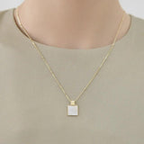 925 Silver Shell Geometry Necklace for Women Girl Gift Minimalism