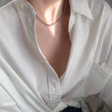 925 Silver Sparkling Chain Choker Necklace for Women