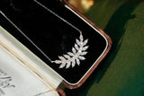 Women's 925 Silver Feather Zircon Pendant Necklace